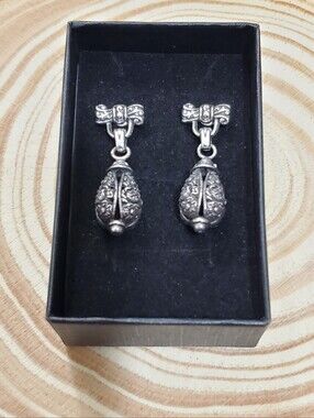 Vtg. Brighton Scrolled Dangle Earrings